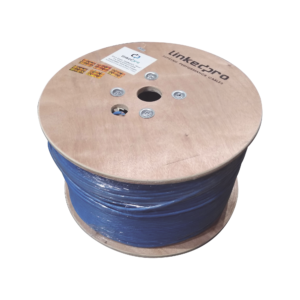 Bobina de 1000 Metros (3280.84 Pies) Cable Cat6+ Calibre 23 Alto Desempeño, ETL, UL, Color Azul, Super Flexible, de 1000