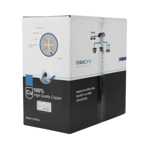 Bobina de Cable de 305 Metros (1000 Pies) Cat6+, CMR, Calibre 23 Alto Rendimiento, ETL, UL, Color Azul, Super Flexible, para
