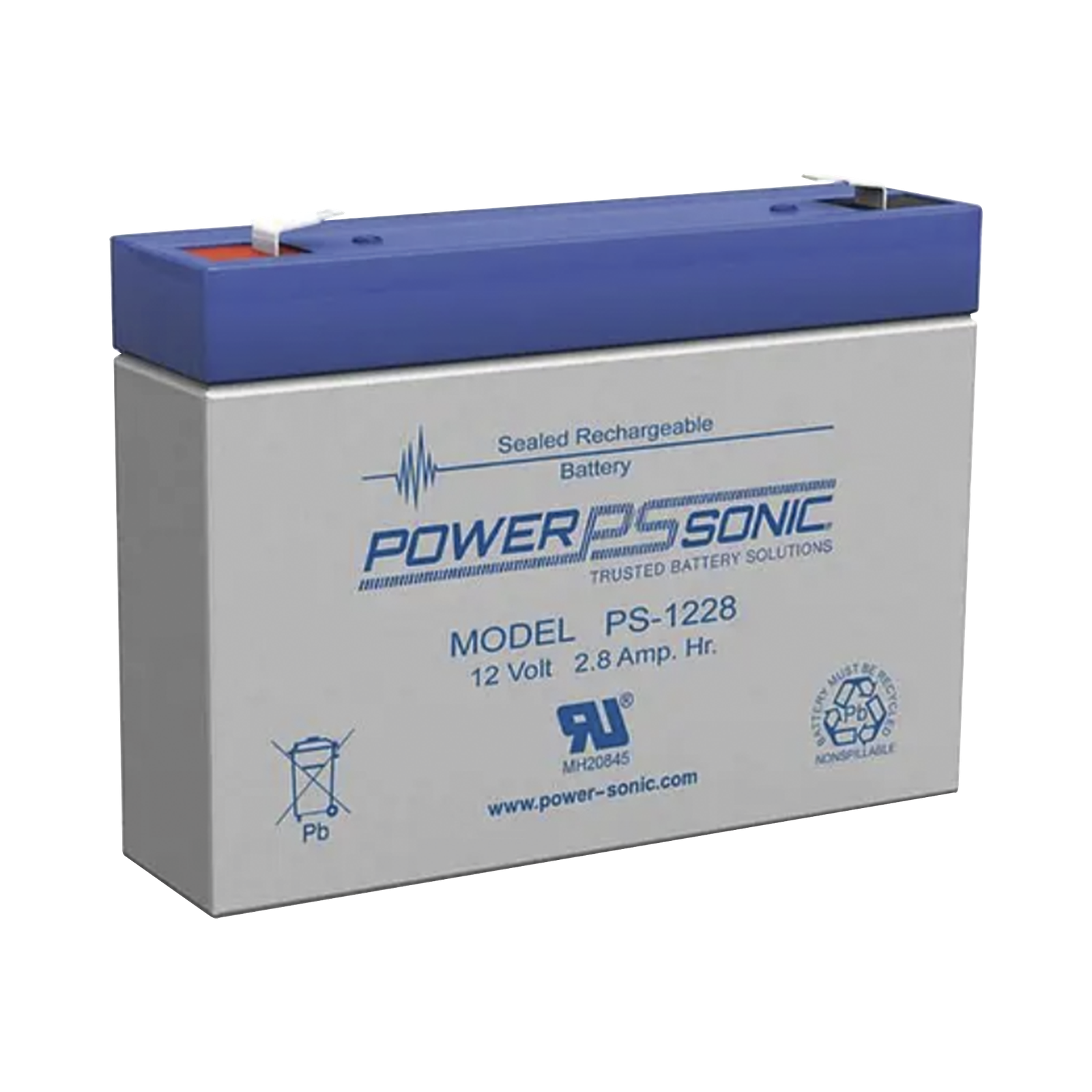 Batería 12V, 2.8AH, Para Respaldo, Tecnologías AGM/VRLA, 5 Años Vida Útil, Terminales F1, Reconocida UL (PS-1228-F1)