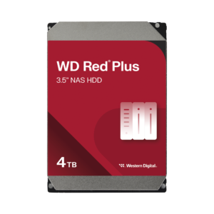 Disco Duro NAS WD Red Plus / Tecnología CMR / Capacidad 4TB / SATA 6 Gb/s / 7200 RPM / NASware 3.0 / 180TB año Workload / 1M