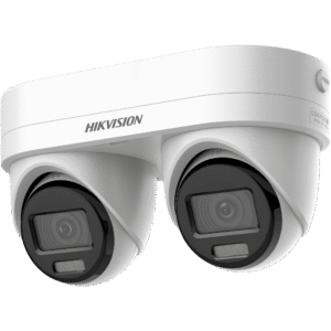 PanoVu Series / Lente Dual de 4 Megapixel / 2 Lentes Fijos de 2.8 mm / Recomendado para Pasillos o Esquinas / IP67 / IK10