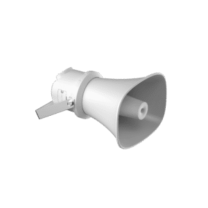 Bocina (Altavoz IP ) | Tipo Trompeta | 7 Watts | PoE+ | Exterior IP67 | Metal | Voceo en tiempo real | Calendarización de