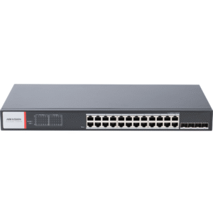 Switch Gigabit PoE+ / Administrable / 24 Puertos 1000 Mbps PoE+ / 4 Puertos SFP / Configuración Nube Hik-PartnerPro / Modo