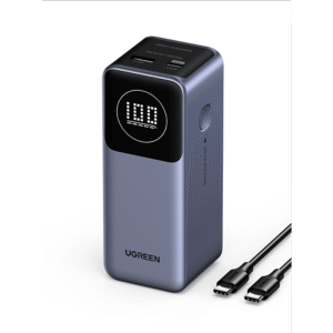 Power Bank de 12000mAh | 2 Salidas 100W Max. | USB-A + 1 USB-C | PD 3.0 | QC3.0 | FCP | SCP | Pantalla Inteligente | Carcasa