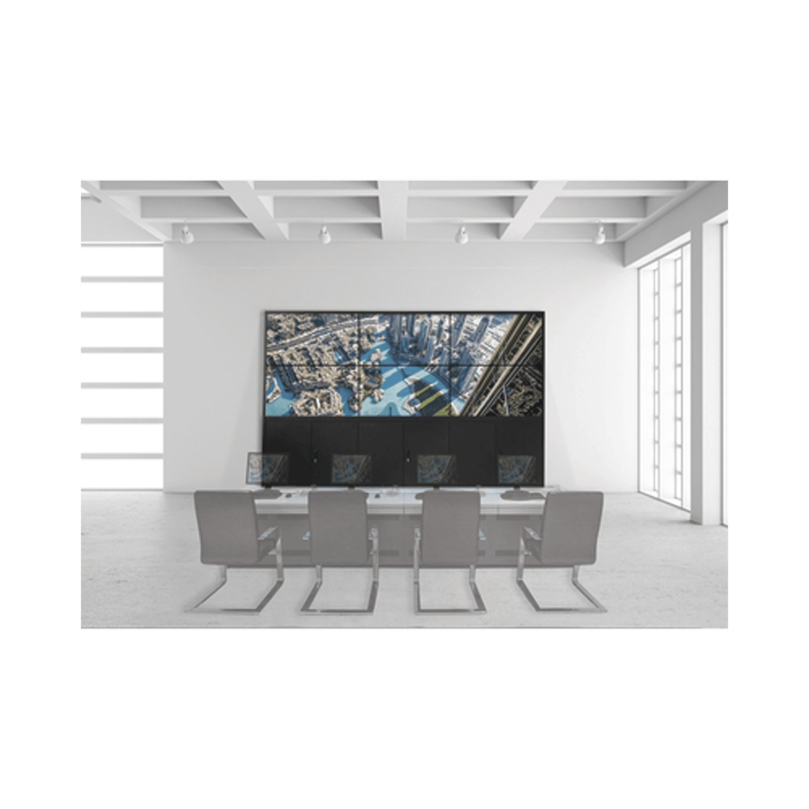 Kit Videowall 3X3 / Incluye 9 Pantallas de 55 / Decoder / Base de Piso / Accesorios de Instalación