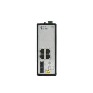 Switch Industrial No Gestionado PoE Gigabit / 4 Puertos RJ45 + 2 Puertos SFP Fibra / 120W PoE Budget / 30W por Puerto