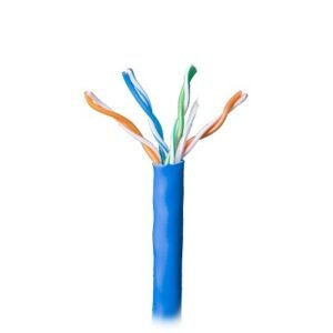 Bobina de 305 Metros (1000 Pies) Cable Par Trenzado Nivel 5 (CAT 5e) / CMR / Color Azul / 4 Pares de Conductores Sólidos de
