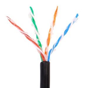 Bobina de 305 Metros (1000 Pies) Cat5e con Gel para Exterior, Color Negro, para Aplicaciones en Sistemas de Redes de Datos y