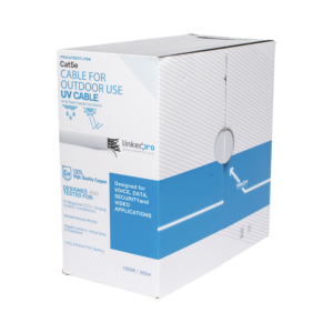 Bobina de cable de 305 m, Cat5e, para intemperie, sin blindar, color blanco, UL, para aplicaciones en CCTV, redes de datos