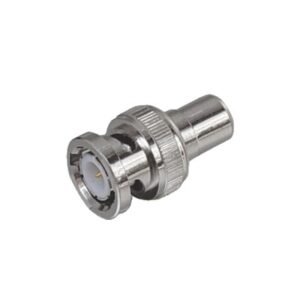 Adaptador en Línea para 75 Ohm, de Conector BNC Macho a RCA Hembra en Aplicaciones de Audio-Video para Cámaras, Monitores y