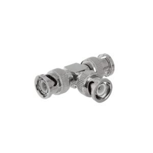 Adaptador de Triple conectores BNC macho para uso en sistemas de video vigilancia en aplicación con cables coaxiales RG-59