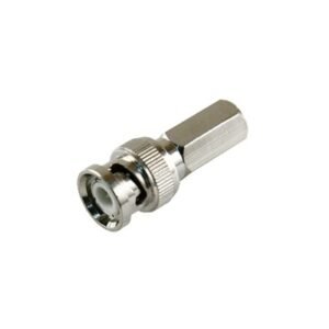 Conector BNC Macho de Ensamble Roscable (Hex.) en Sentido de las Manecillas de Reloj para Cable Coaxial RG-59/U, Níquel
