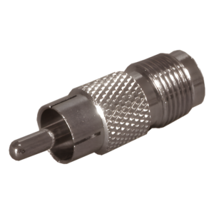 Adaptador de TNC Hembra a RCA Macho Tipo Fono para Aplicaciones de Audio y Video, Níquel/Oro/Teflón