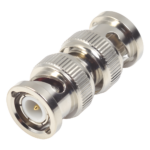 Adaptador tipo Barril para 75 Ohm, de Conector BNC Macho a BNC Macho, Niquel/ Oro/ Teflón. (RFB-1733)