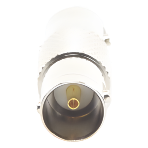 Adaptador Tipo Barril para 75 Ohm, de Conector BNC Hembra a BNC Hembra, Níquel/ Oro/ Teflón. (RFB-1734)