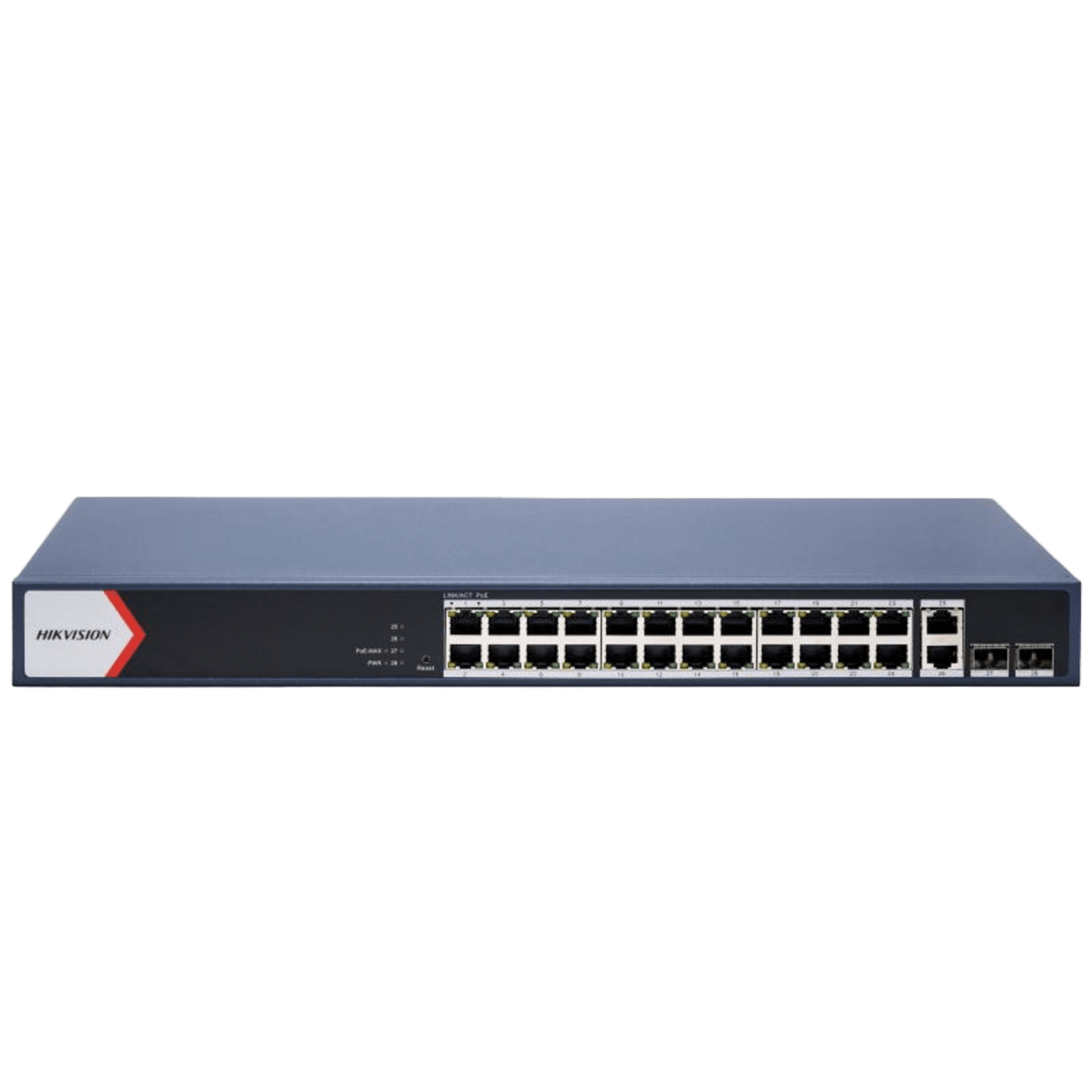 Switch Gigabit PoE+ / Administrable / 24 Puertos 1000 Mbps PoE+ / 2 Puertos 1000 Mbps Uplink / 2 Puertos SFP Uplink