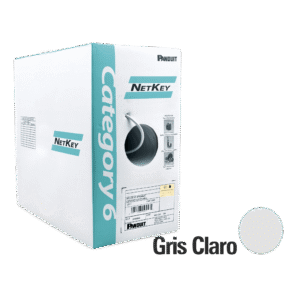 Bobina de Cable UTP 305 Metros (1000 Pies) de Cobre, NetKey, Gris Claro, Categoría 5e (24 AWG), PVC (CM), de 4 Pares