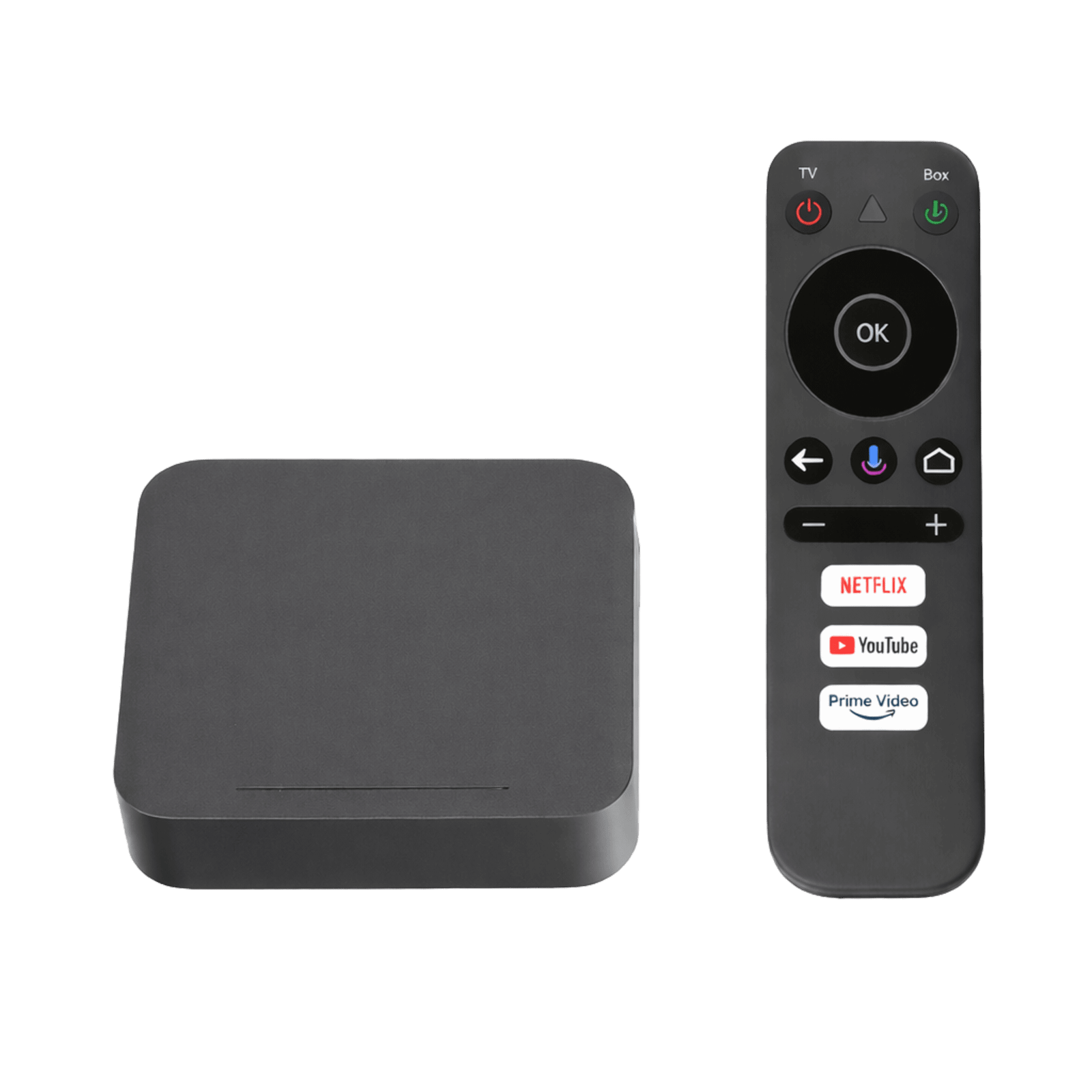 STB 4K Android con Google TV / Alto Rendimiento / Conexión Wi-Fi y por Cable / Control Remoto Bluetooth / Salida HDMI