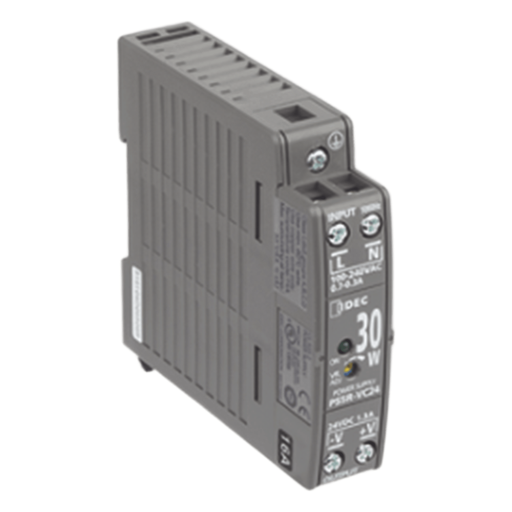 Fuente de Alimentación Conmutada / 24 VDC 30 W / Entrada Universal 100-240 VCA / Riel DIN 22.5 mm / -25 a 75 °C