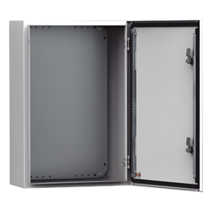 Gabinete Industrial de Uso Exterior / IP66 NEMA 4/12/13 / IK10 / Acero 1.5 mm / 600 x 600 x 400 mm (23.6 x 23.6 x 15.7 in) / Platina de Montaje Incluida