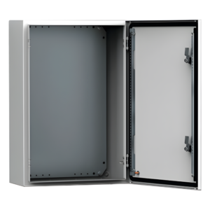 Gabinete de Pared Exterior / IP66 NEMA 4/12/13 / IK10 / Acero 1.5 mm / 250 x 200 x 155 mm / Bisagras Ocultas 130°