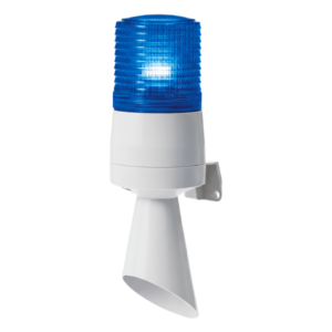Luz LED de Advertencia / Patrones Fijo y Destellante / Buzzer 95 dB / 110 VCA / Diámetro 60 mm / Azul