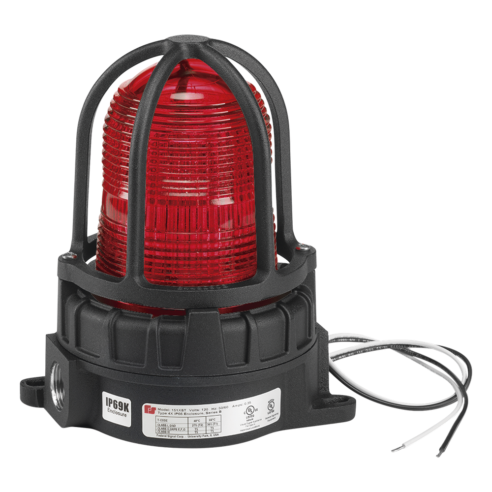 Luz de advertencia LED para ubicaciones peligrosas / Montaje en superficie / 24 VCD / Rojo / NEMA 4X / -50°C a 65.5°C