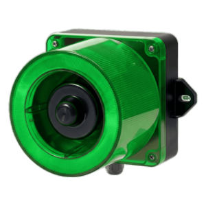 Baliza LED con Sirena / Verde / 31 Tonos / 123 dB / IP66 / 110-220 VCA