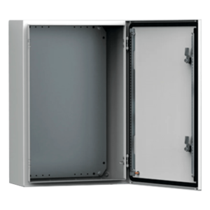 Gabinete de Pared Exterior / IP66 NEMA 4/12/13 / IK10 / Acero 16ga 1.5 mm / 400 x 300 x 210 mm (15.7 x 11.8 x 8.3 in) / Bisagras Ocultas 130° / Platina de Montaje