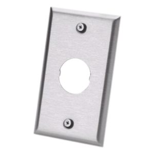 Placa de Pared Industrial / 1 Puerto / Acero Inoxidable / Montaje Vertical / Superficie Plana