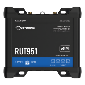 Router Industrial 4G LTE / Cat 4 150 Mbps / Dual SIM + eSIM / PoE In/Out 802.3af / 4 Puertos Ethernet 10/100 Mbps / VPNs Avanzadas / Gestión RMS